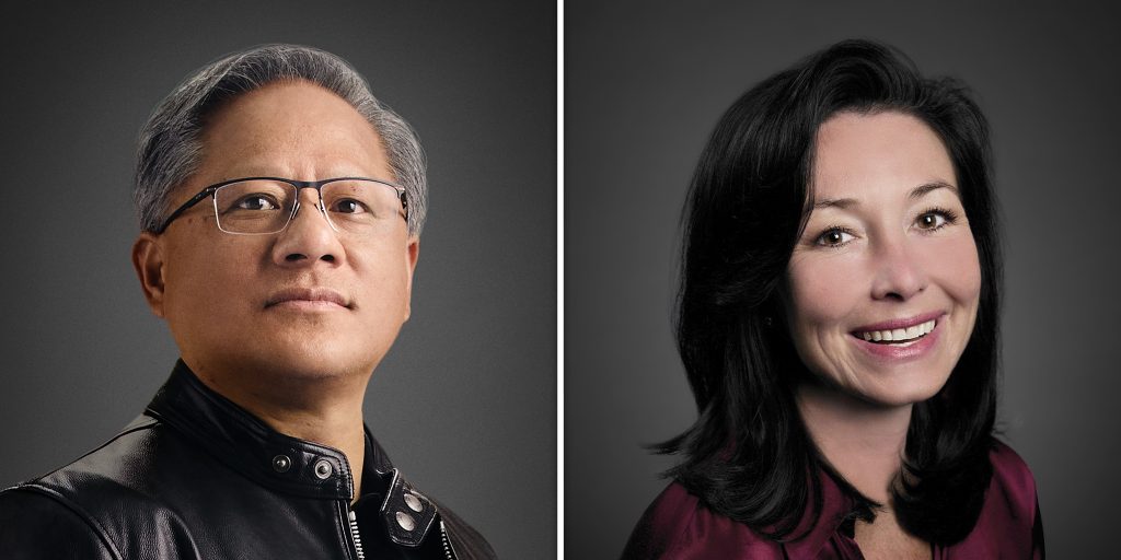 NVIDIA+CEO+Jensen+Huang+-+Oracle+CEO+Safra+Catz+-+Oracle+OpenWorld+2022